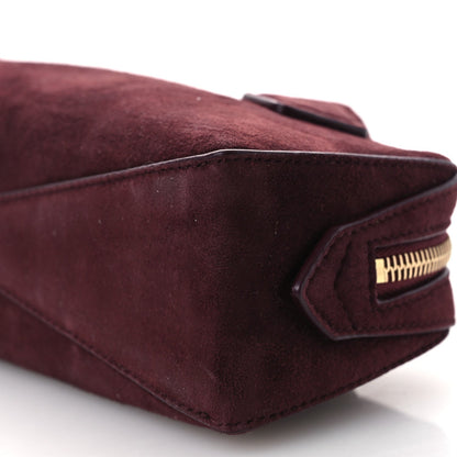 Suede Goatskin Teckel Clutch Rouge Grenat