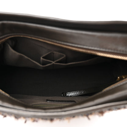 Tweed Calfskin Medium Gabrielle Hobo Brown