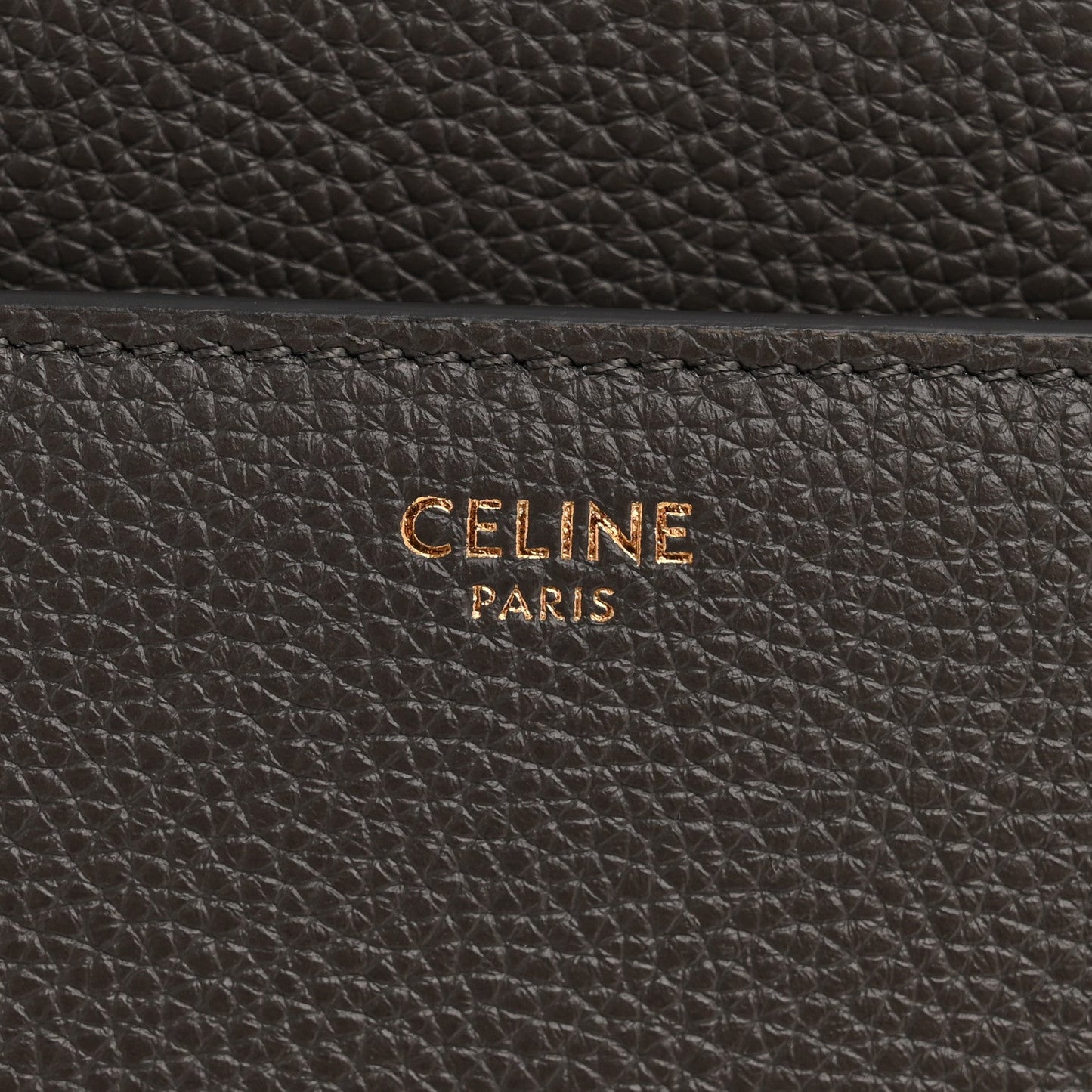 Grained Calfskin Small 16 Top Handle Bag Medium Grey