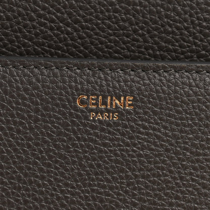 Grained Calfskin Small 16 Top Handle Bag Medium Grey