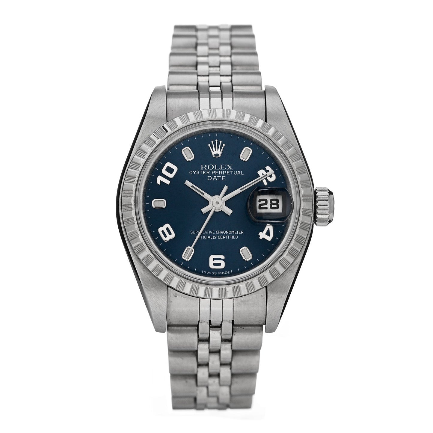 Stainless Steel 26mm Oyster Perpetual Date Watch Blue 79240