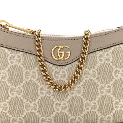 GG Supreme Monogram Textured Dollar Calfskin Web Mini Ophidia GG Handbag Beige Mystic White Oatmeal