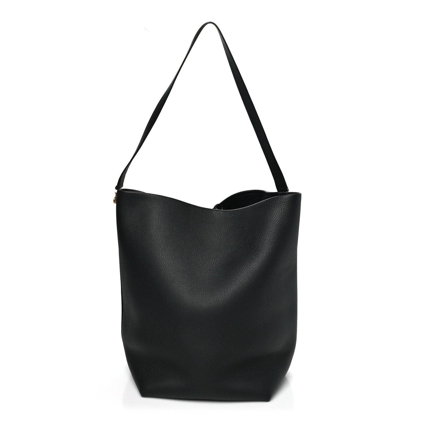 Grained Calfskin Medium N/S Hook Tote Black