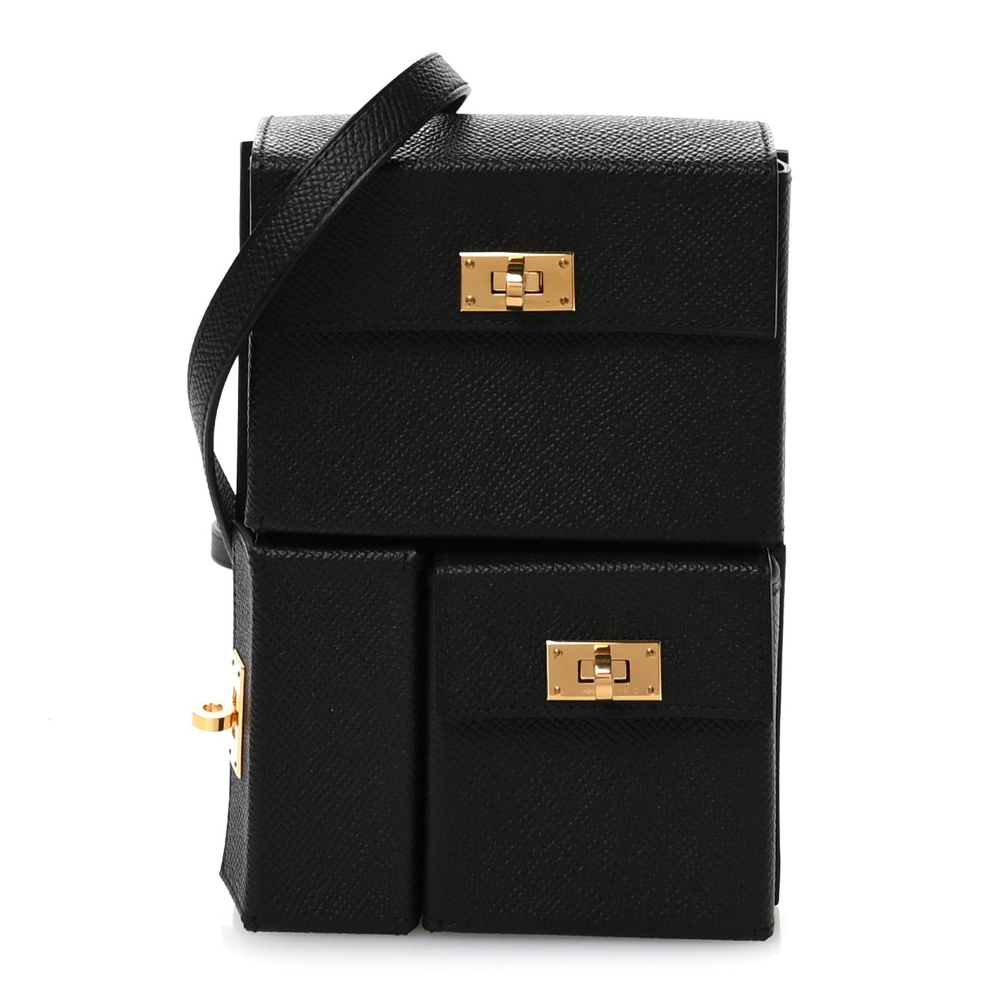 Epsom Kelly Multi Pocket Pochette To Go Black
