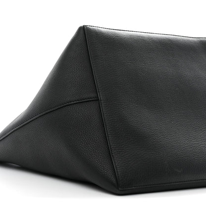 Grained Calfskin Park Tote Three Black