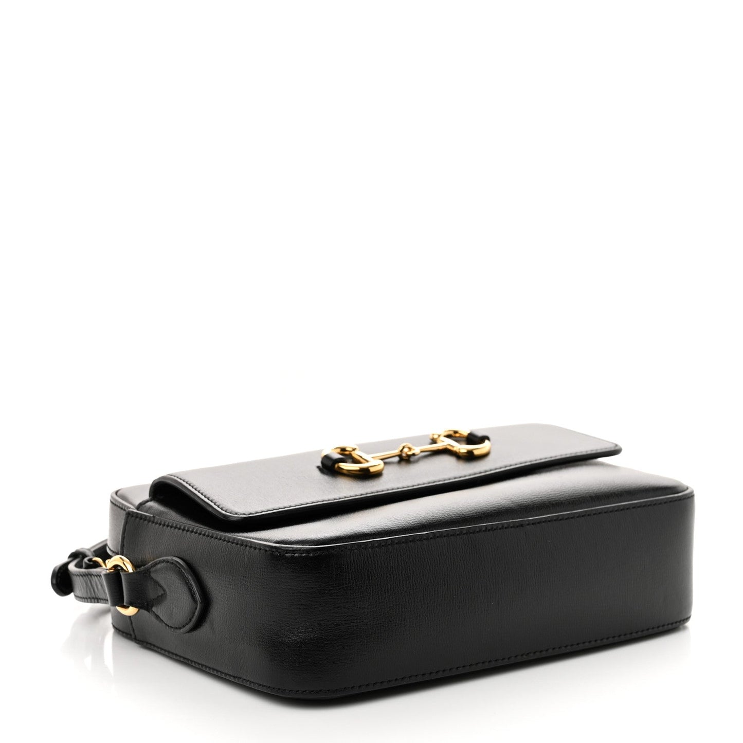 Textured Calfskin Small Horsebit 1955 Shoulder Bag Black