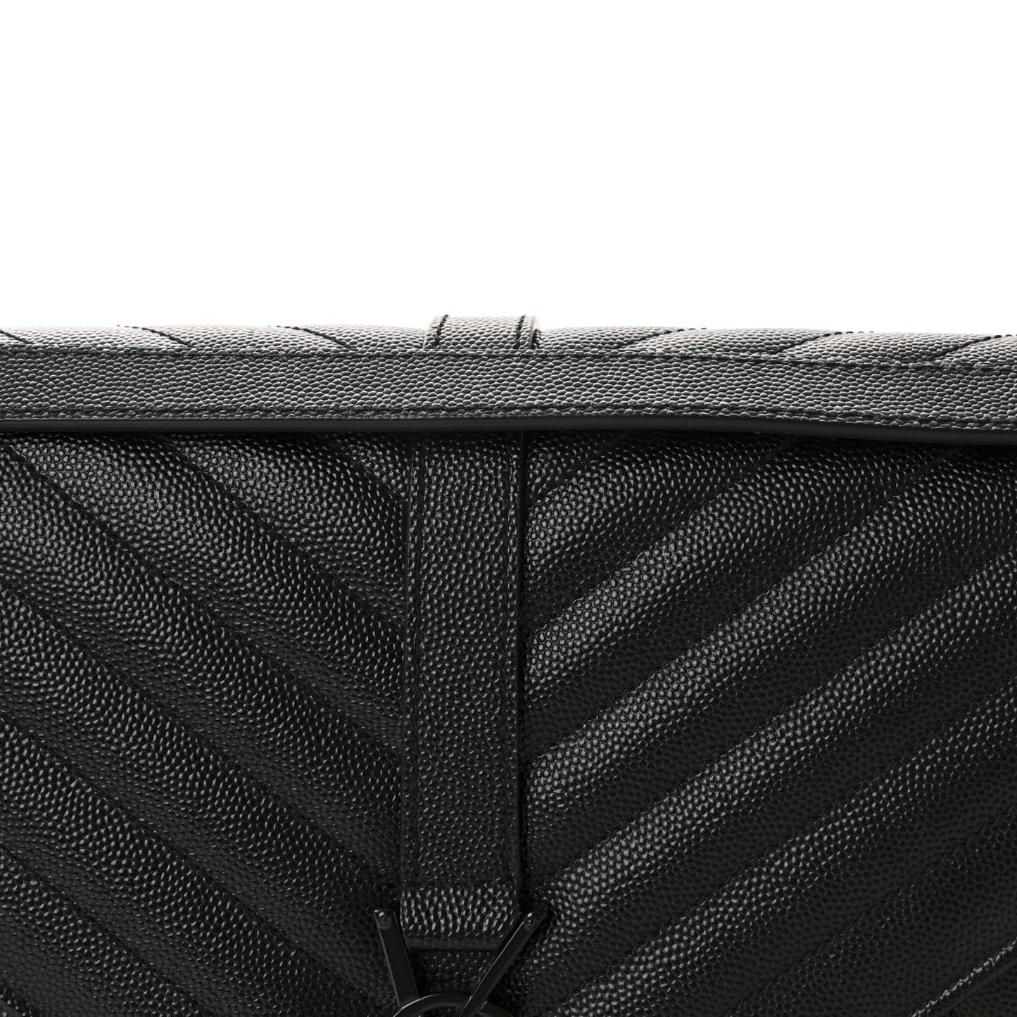 Grain De Poudre Textured Mixed Matelasse Large Triquilt Monogram Monochrome Satchel Black