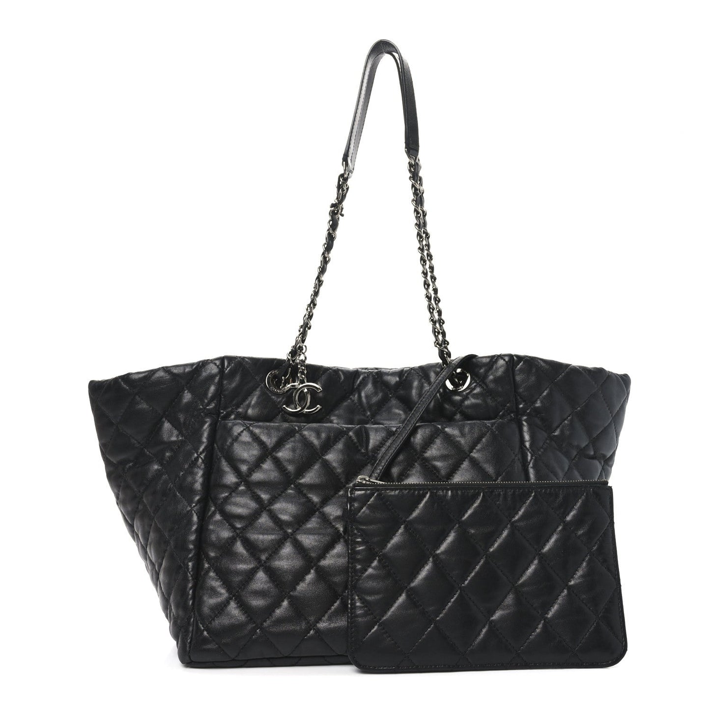 Lambskin Quilted Week End on Mars Tote Black