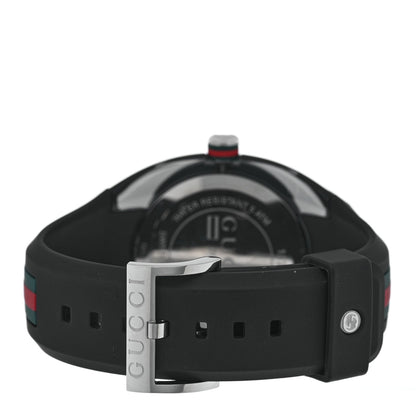 Stainless Steel Rubber 46mm Sync Web Quartz Watch Black