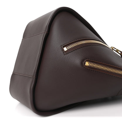Classic Calfskin Hammock Flip Tote Dark Chestnut