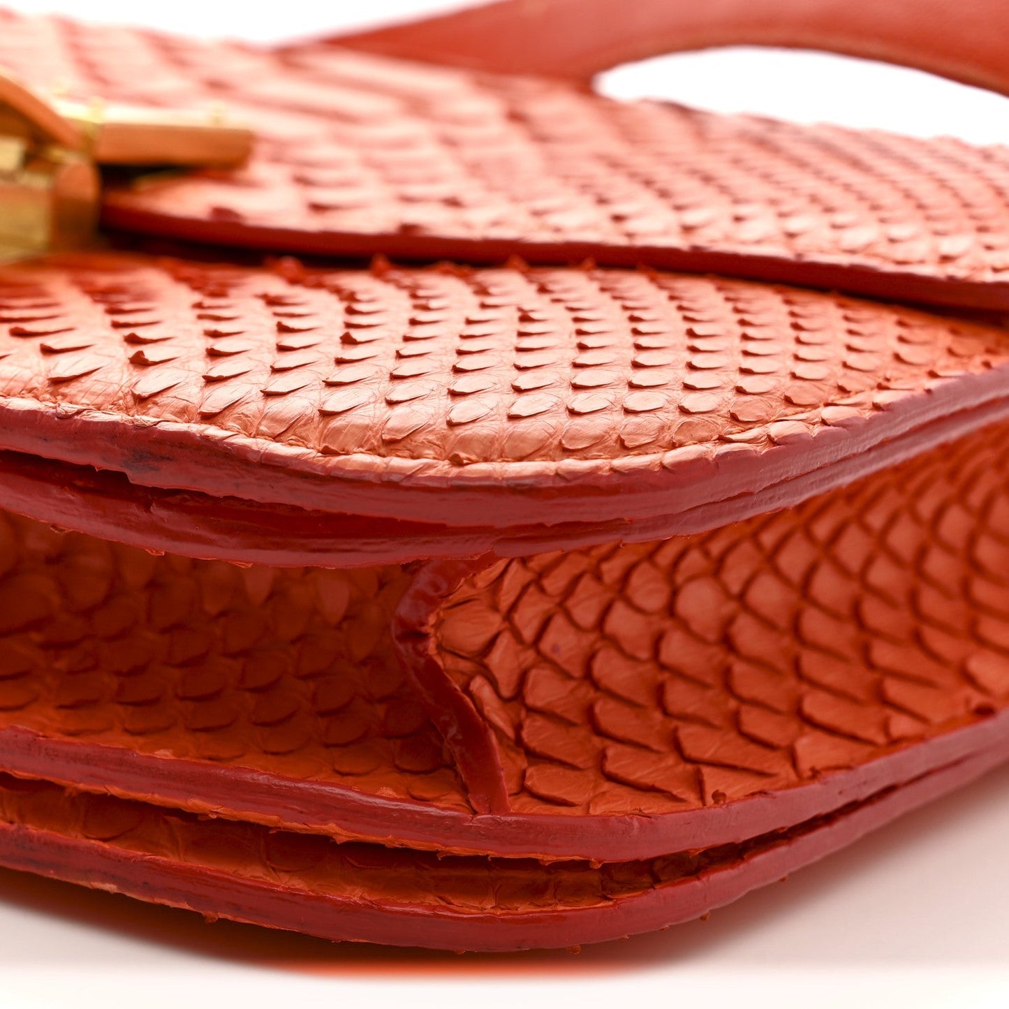 Snakeskin Classic Box Flap Orange