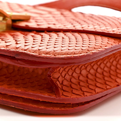Snakeskin Classic Box Flap Orange