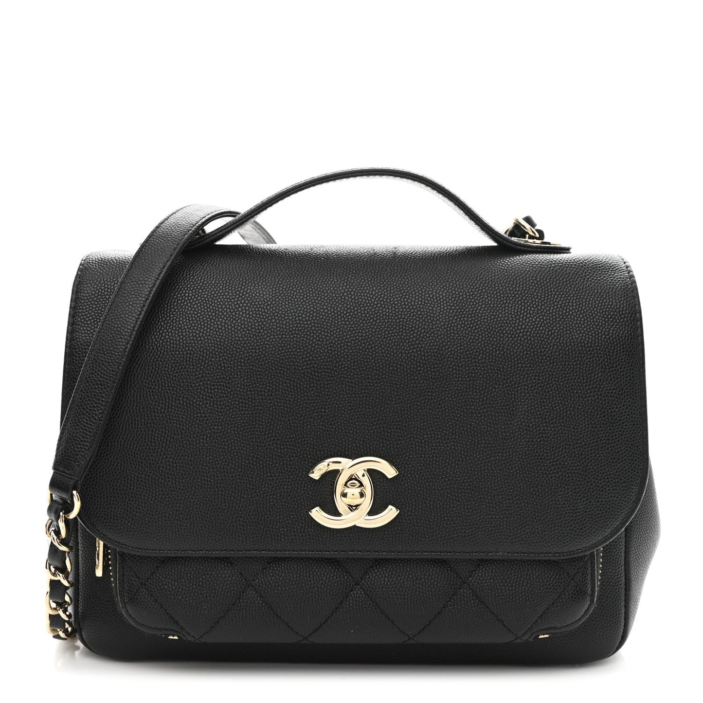 Caviar Quilted Medium Business Affinity Flap Black