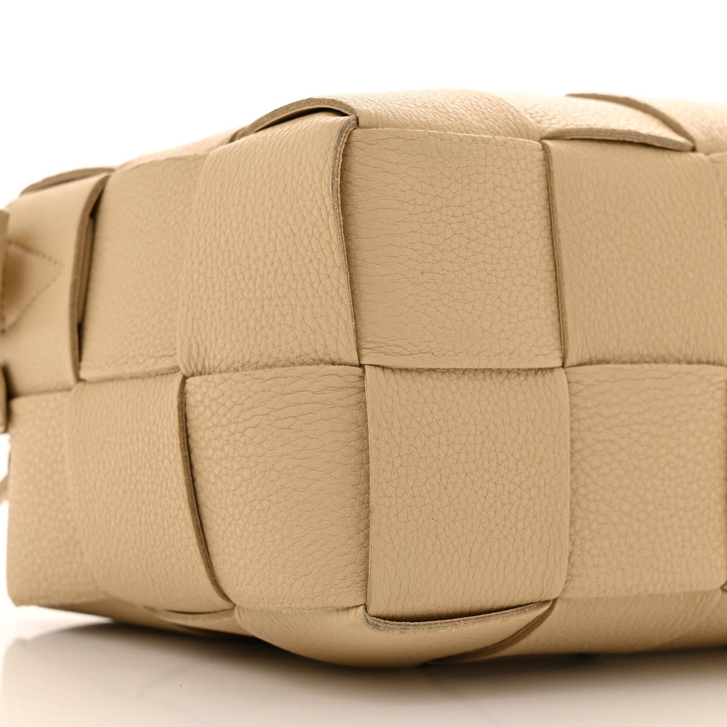 Grained Calfskin Maxi Intrecciato Brick Cassette Bag Porridge