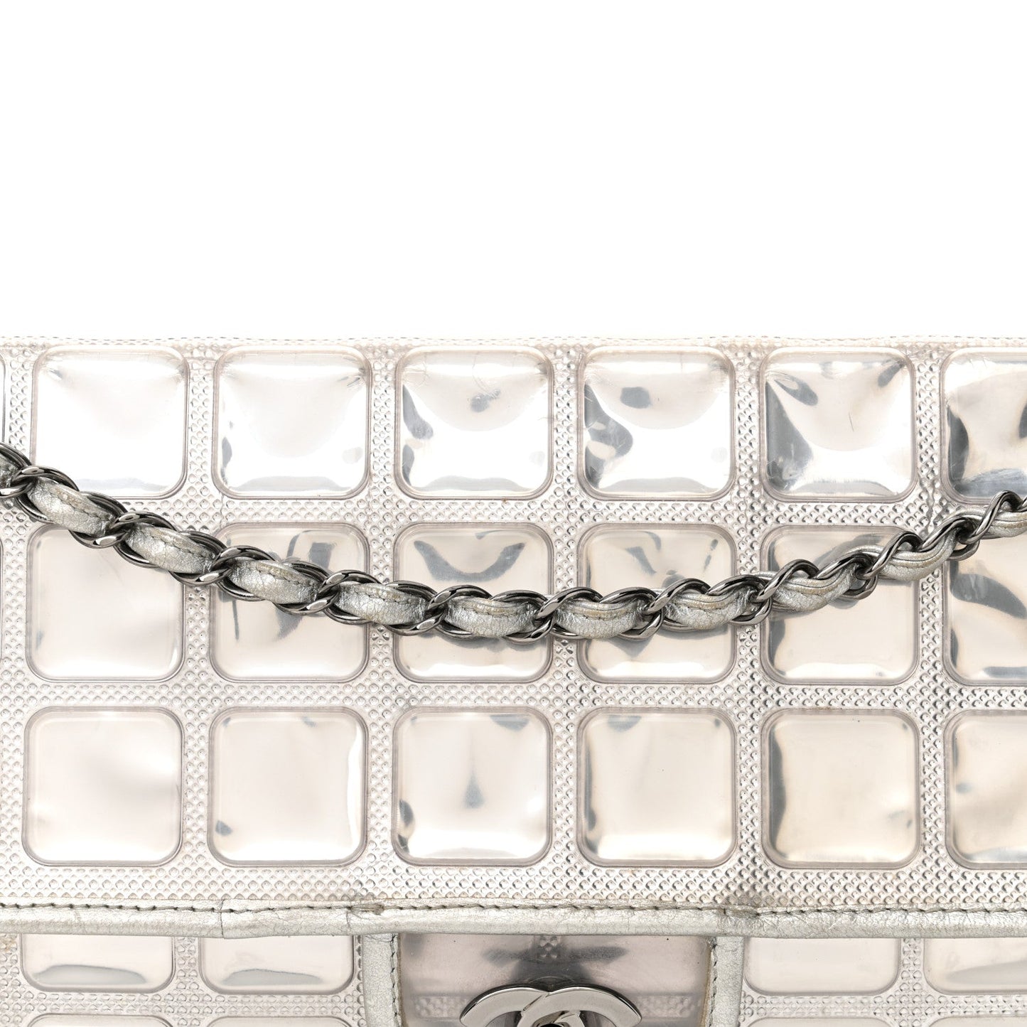 Vinyl Large Ice Cube Flap Silver