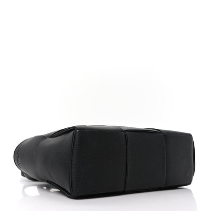 Grained Calfskin Intrecciato Mini Arco Tote Black