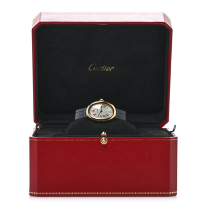 18K Yellow Gold Alligator 23mm Baignoire Quartz Watch