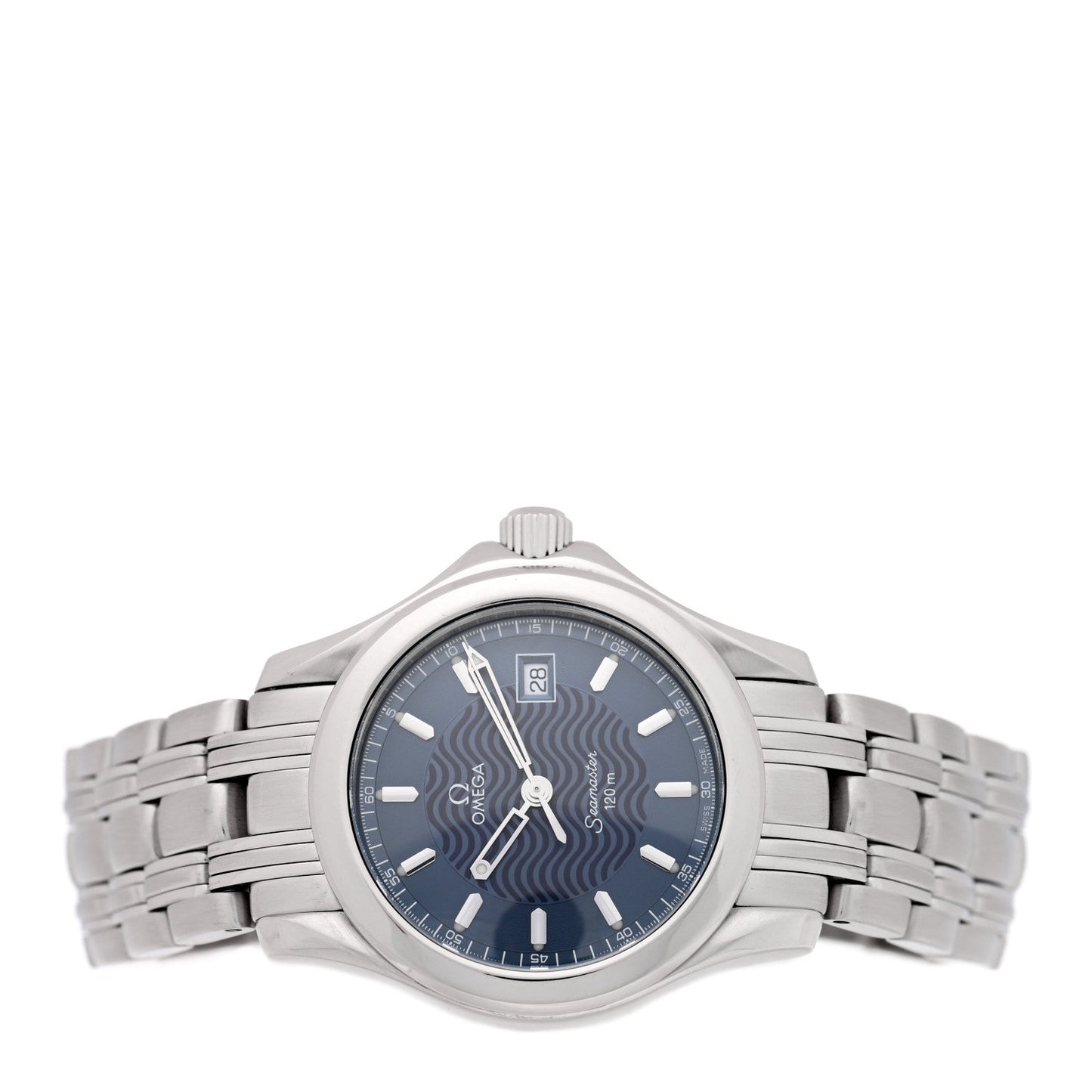 Stainless Steel 28mm Seamaster 120M Quartz Watch Blue 2571.81.00