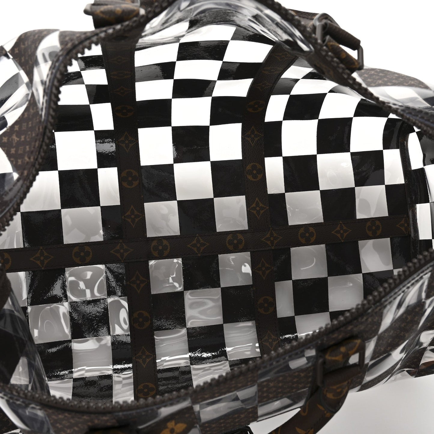 PVC Monogram Chess Keepall Bandouliere 50
