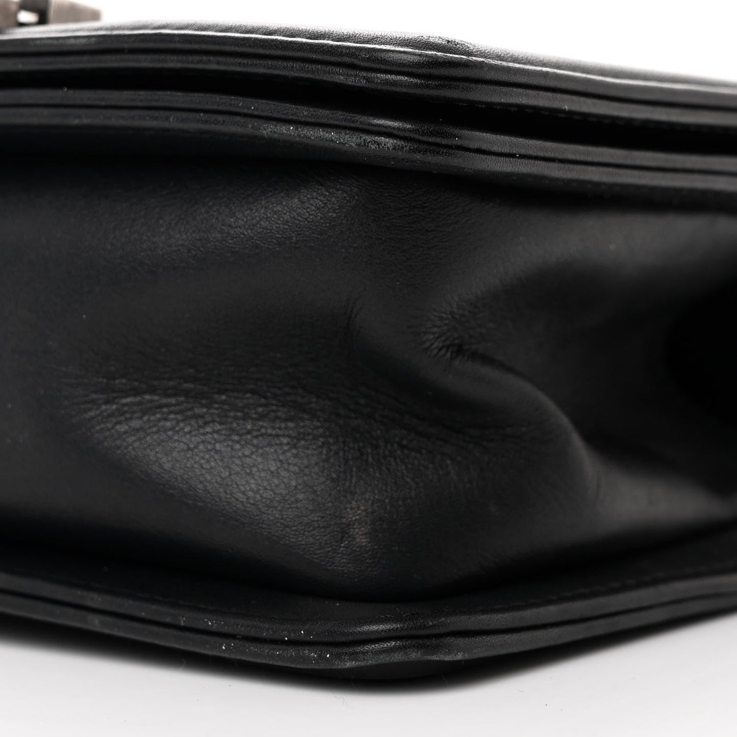 Calfskin Woven Small Boy Flap Black White