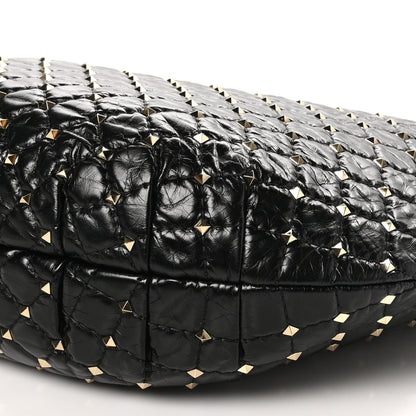 Nappa Rockstud Spike Hobo Black