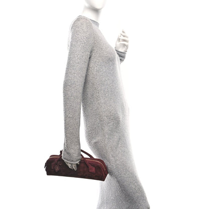 Suede Goatskin Teckel Clutch Rouge Grenat