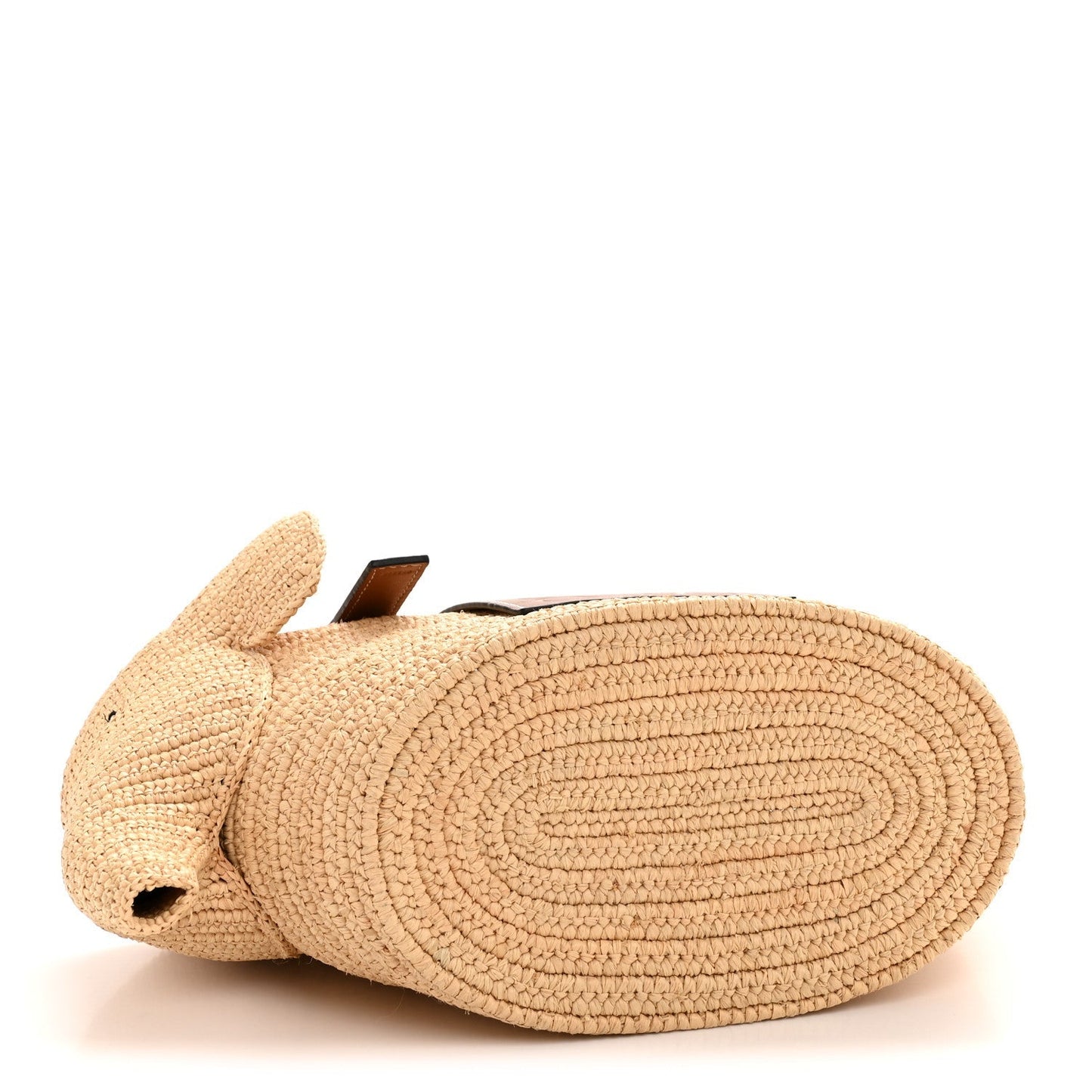 Raffia Small Elephant Basket Tote Bag Natural Tan