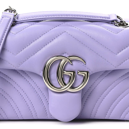 Lambskin Matelasse Small GG Marmont Shoulder Bag Lapis