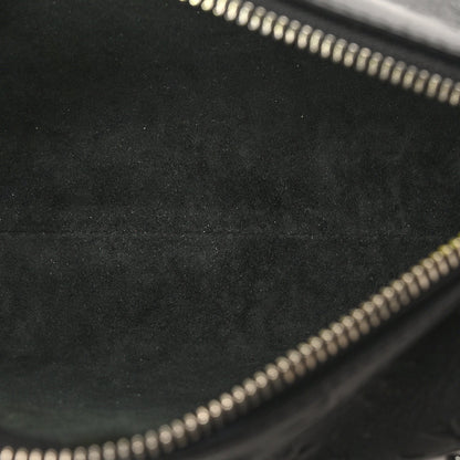 Calfskin Debossed Monogram Side Trunk Black