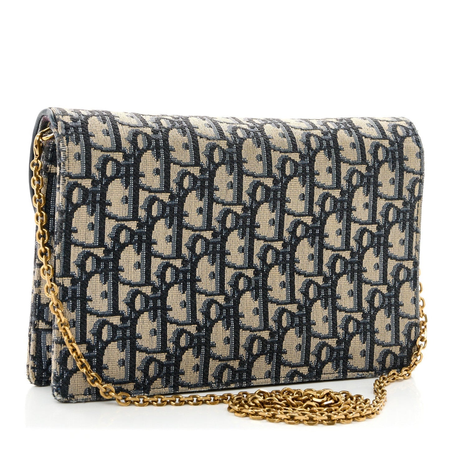 Oblique Saddle Chain Pouch Blue