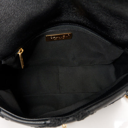 Calfskin Crochet Medium Chanel 19 Flap Black