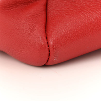 Shiny Crumpled Calfskin Quilted 31 Shopping Bag Red