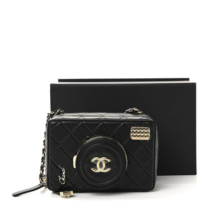 Lambskin Quilted Coco Click Bag Black