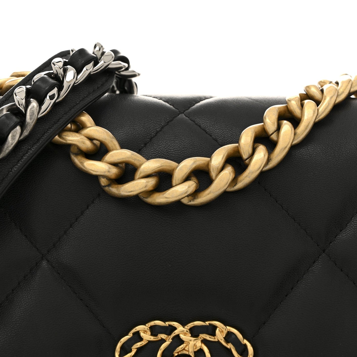 Lambskin Quilted Medium Chanel 19 Flap Black
