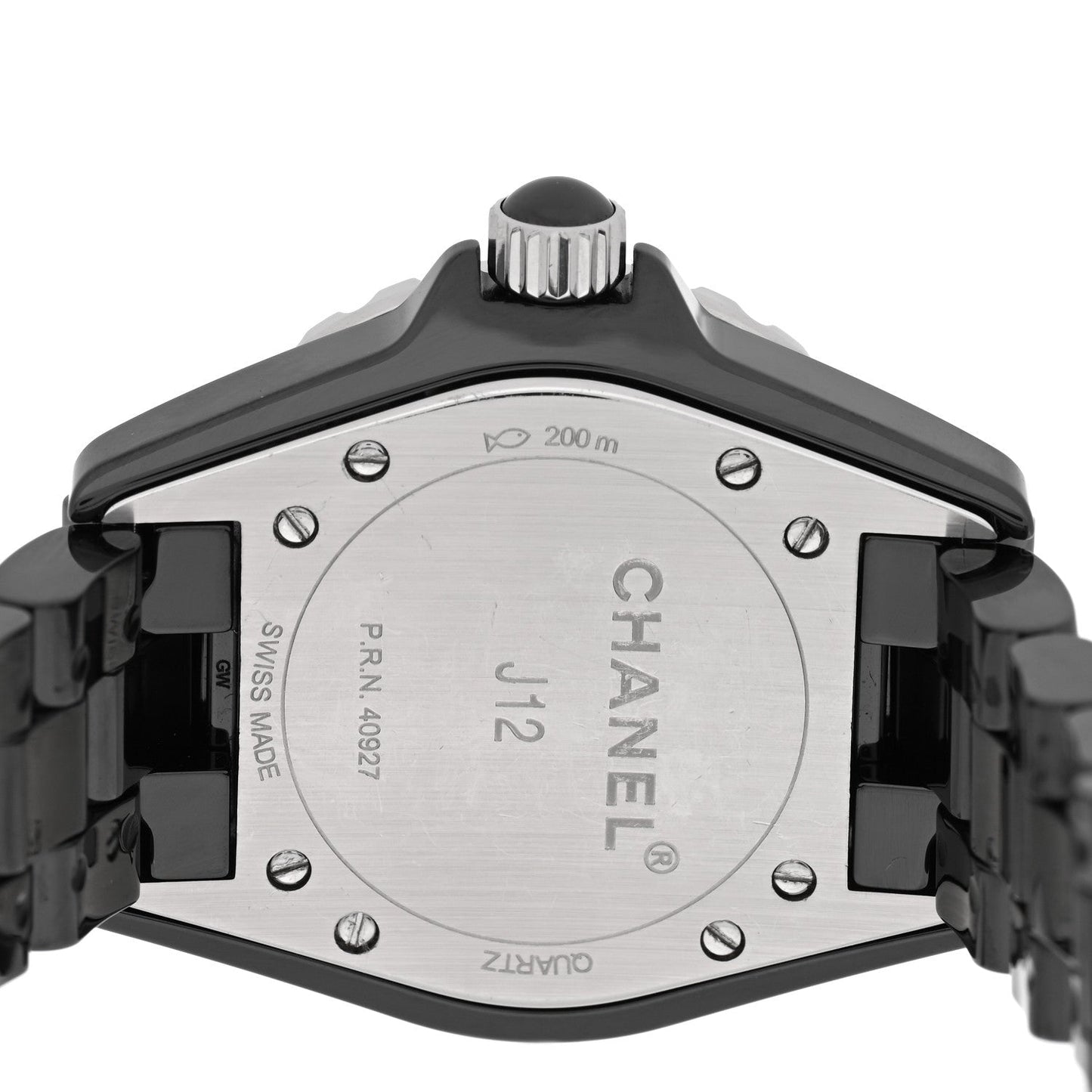 Stainless Steel Ceramic 33mm J12 Quartz Watch Black