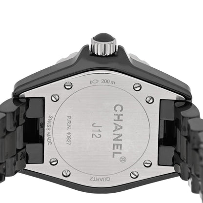 Stainless Steel Ceramic 33mm J12 Quartz Watch Black