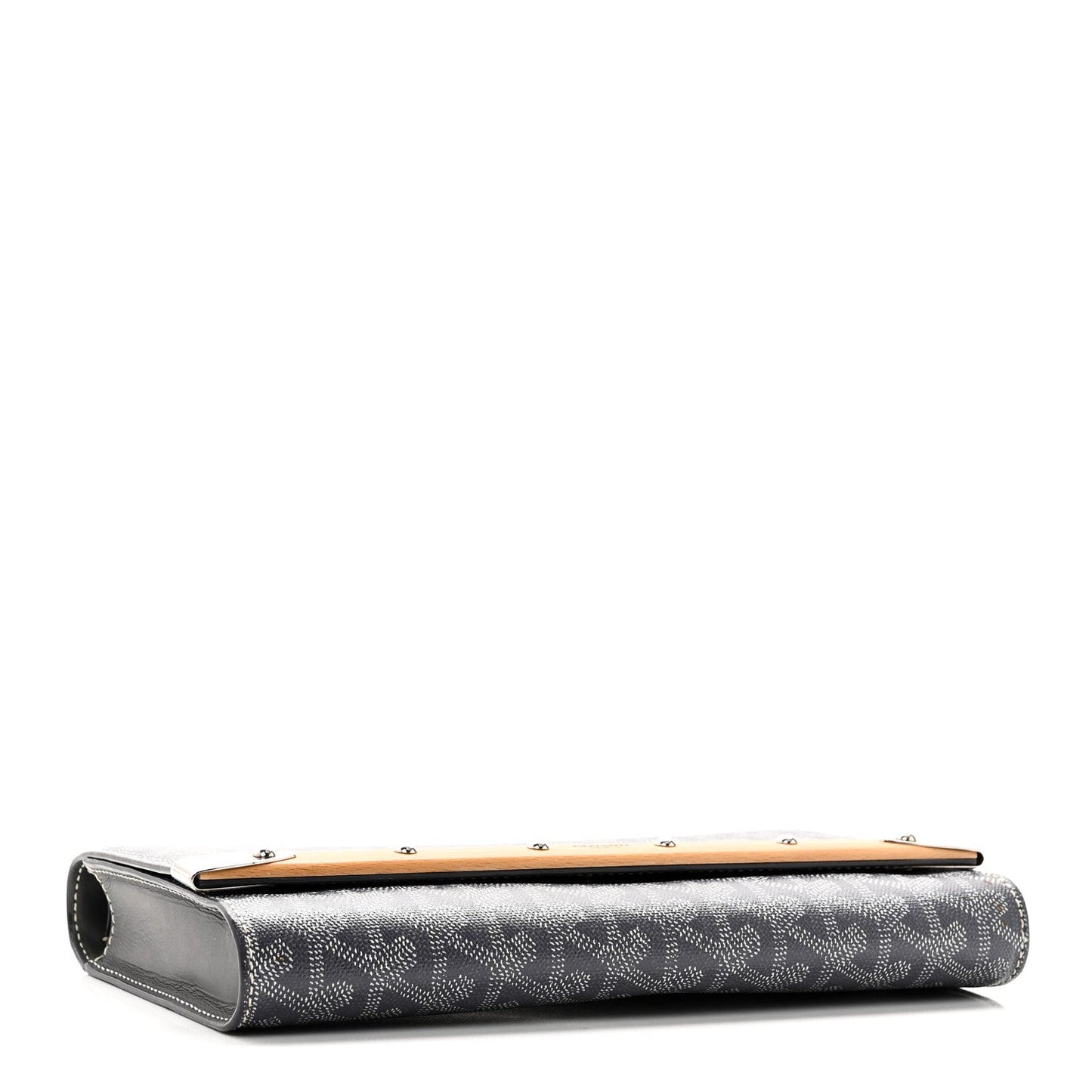 Goyardine Monte Carlo Bois Clutch With Strap Gray