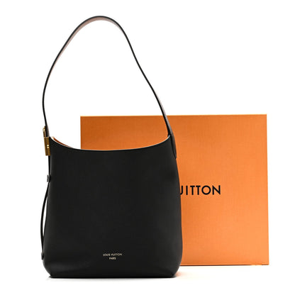 Grained Calfskin Low Key Hobo PM Black