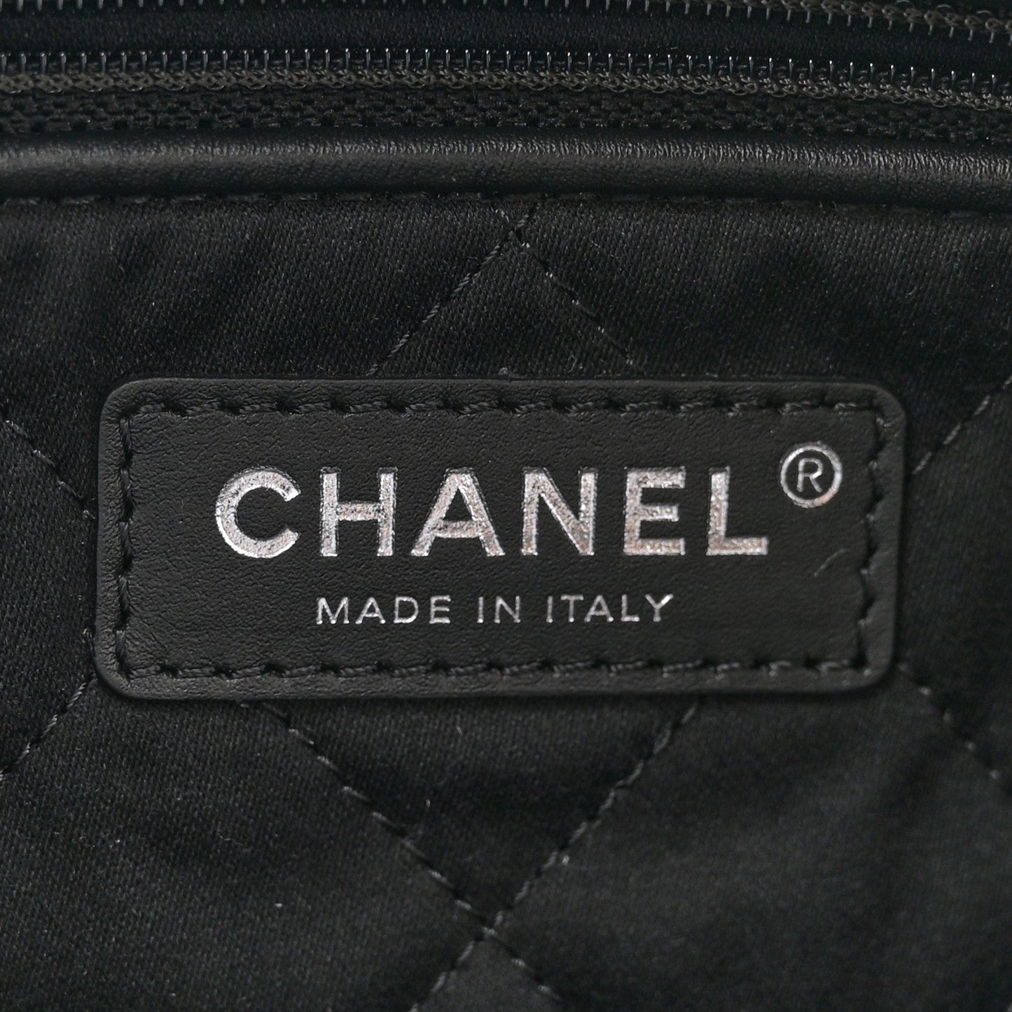 Printed Calfskin Quilted Chanel 22 Black