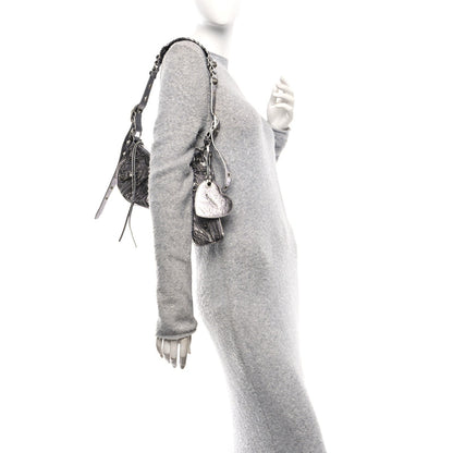 Metallic Agneau Arena Le Cagole Shoulder Bag XS Silver