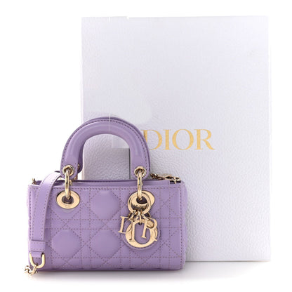 Lambskin Cannage Micro Lady D-Joy Lilas