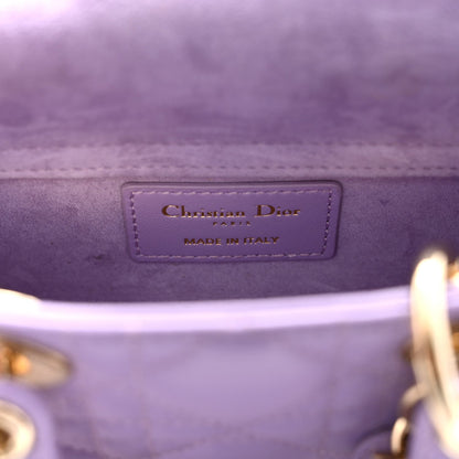Lambskin Cannage Micro Lady D-Joy Lilas