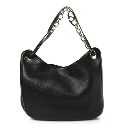 Nappa Maxi Vlogo Gate Hobo Bag Black