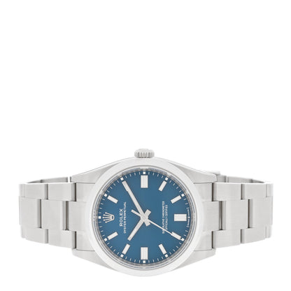 Stainless Steel 36mm Oyster Perpetual Watch Med Blue 126000