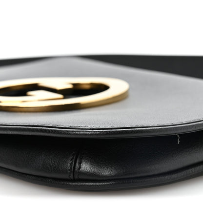Roxy Calfskin Blondie Chain Shoulder Flap Bag Black