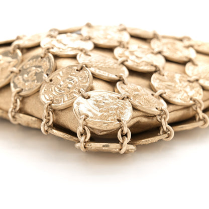 Metallic Calfskin Medallion Shoulder Bag Gold