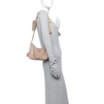 Saffiano Re-Edition 2005 Shoulder Bag Cammeo