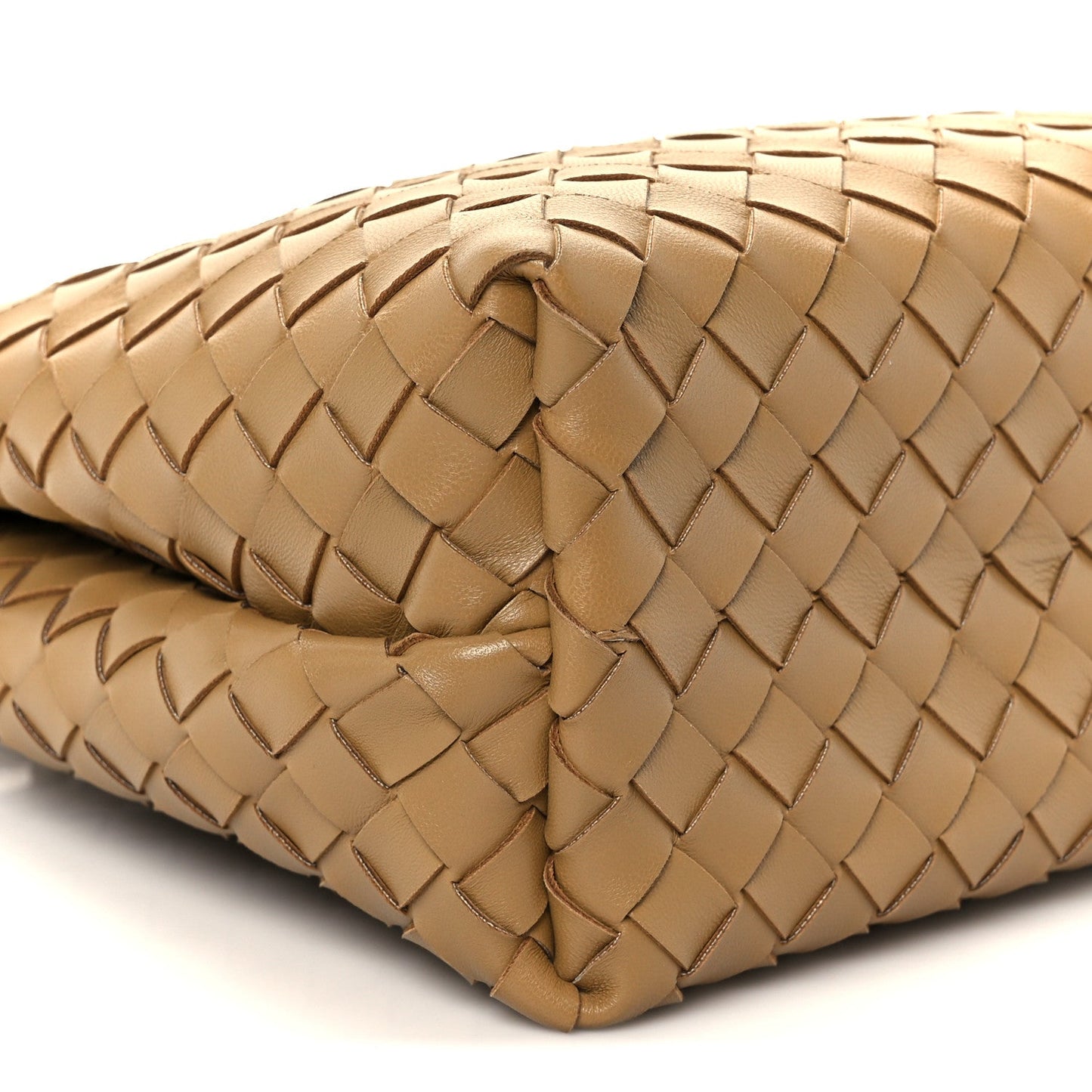 Nappa Intrecciato Medium Andiamo Shoulder Bag Dark Praline