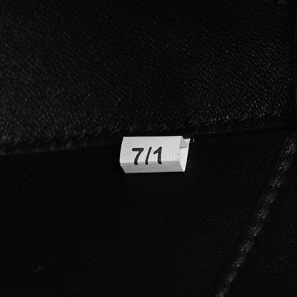 City Calfskin Medium Metal Triangle Logo Bag Black