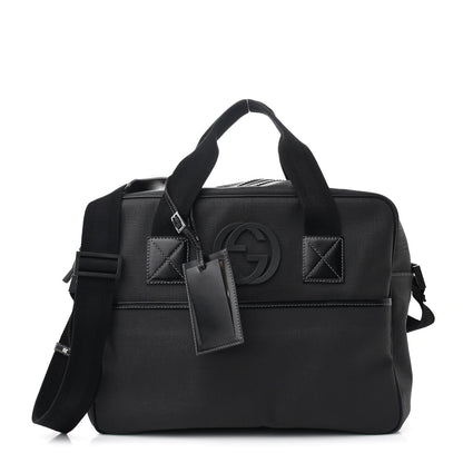 Coated Canvas Interlocking G Briefcase Black